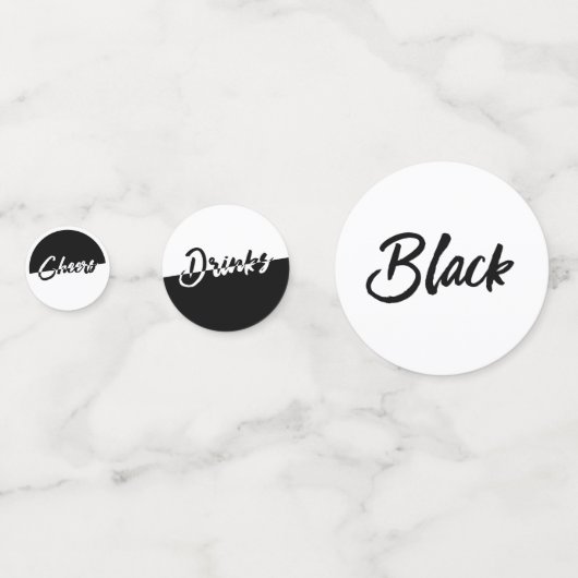 Chic Black en White Party Confetti (Voorkanten)