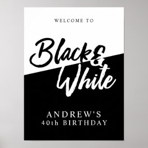 Chic Black en White Party Poster