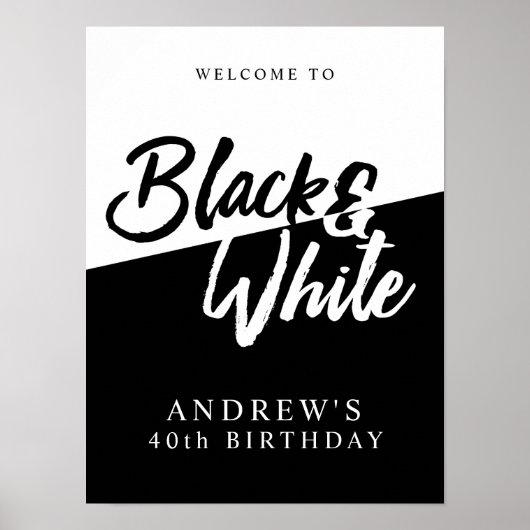 Chic Black en White Party Poster (Voorkant)