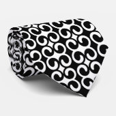 Chic Black en White Pattern Stropdas (Opgerold)