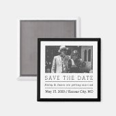 Chic Black en White Photo Save the Date Magneet (Voorkant / Achterkant)