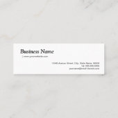 Chic Black en White Photographer Camera Lens Mini Visitekaartje (Achterkant)