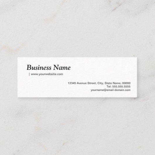 Chic Black en White Photographer Camera Lens Mini Visitekaartje (Achterkant)