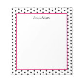 Chic Black en White polka dot Notitieblok (Voorkant)