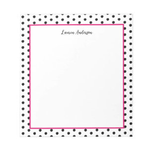 Chic Black en White polka dot Notitieblok