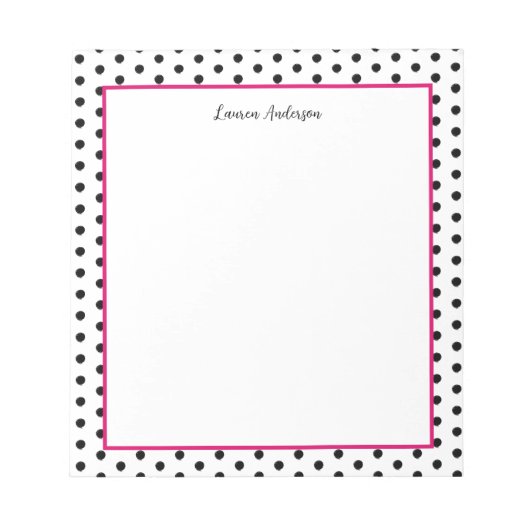 Chic Black en White polka dot Notitieblok (Voorkant)