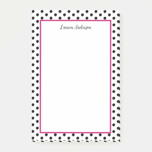 Chic Black en White polka dot Post-it® Notes (Voorkant)