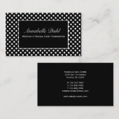 Chic Black en White Polka Dot Visitekaartjes (Voorkant / Achterkant)