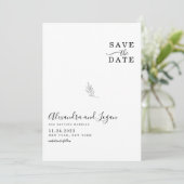 Chic Black en White Signature Script QR Code Save The Date (Staand voorkant)