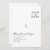 Chic Black en White Signature Script QR Code Save The Date (Voorkant / Achterkant)
