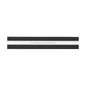 Chic Black en White Simple Wedding Uitnodigingen Wikkel (Vlak)