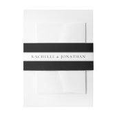 Chic Black en White Simple Wedding Uitnodigingen Wikkel (Voorkant Voorbeeld)