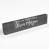 Chic Black en White Sketting Cursive Script Name Naambordje