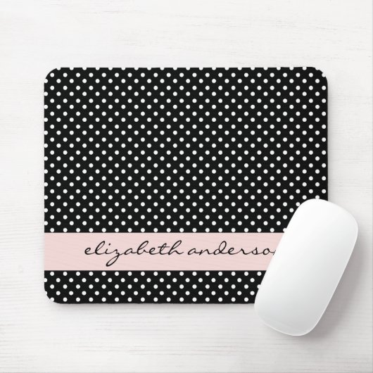 Chic Black en White Stippen Muismat (Met muis)