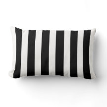 Chic Black en White Striped Cushion