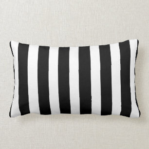 Chic Black en White Striped Cushion Kussen