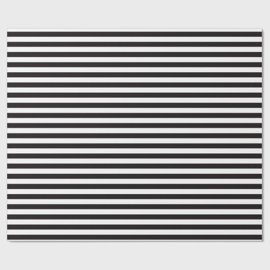 Chic Black en White Stripes Cadeaupapier (Vlak)