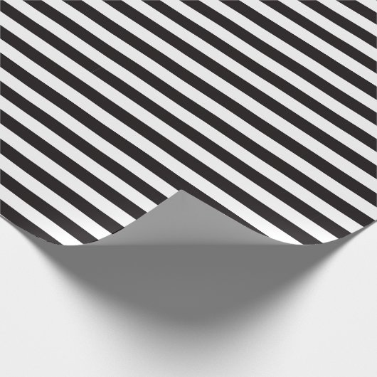 Chic Black en White Stripes Cadeaupapier (Hoek)