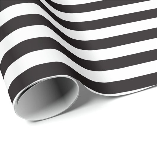 Chic Black en White Stripes Cadeaupapier (Rol Hoek)