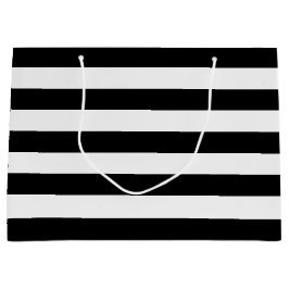 Chic Black en White Stripes Large Cadeautasje
