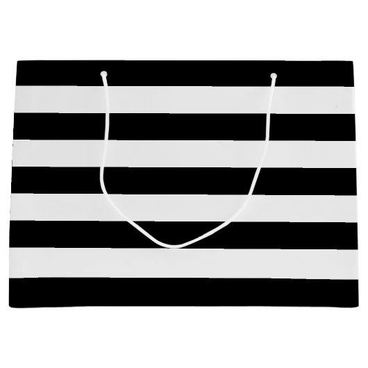 Chic Black en White Stripes Large Cadeautasje (Voorkant)