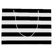 Chic Black en White Stripes Large Cadeautasje (Achterkant)