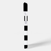 Chic Black en White Stripes met Gold Monogram Case-Mate iPhone Case (Achterkant / Links)