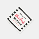 Chic Black en White Stripes Red Vrijgezellenfeest Servetten (Hoek)