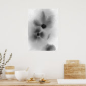 Chic Black en White Twin Flowers Painting Poster (Keuken)