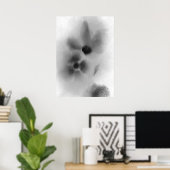 Chic Black en White Twin Flowers Painting Poster (Thuiskantoor)