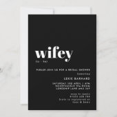 Chic Black en White Wifey to be Vrijgezellenfeest Kaart (Voorkant)