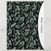 Chic Black Eucalyptus Greenery Recipe Divider Page (Voorkant)