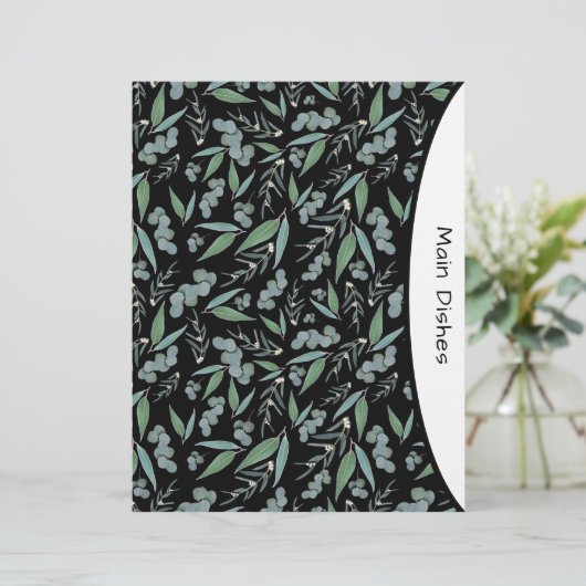 Chic Black Eucalyptus Greenery Recipe Divider Page (Staand voorkant)