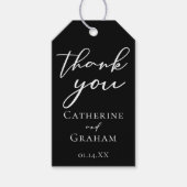 Chic Black Formal Wedding Favoriet Cadeaulabel (Voorkant)