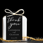 Chic Black Formal Wedding Favoriet Cadeaulabel