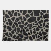 Chic Black Giraffe Print Elegant Animal Patroon Theedoek (Horizontaal)