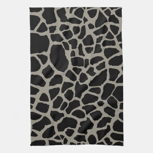 Chic Black Giraffe Print Elegant Animal Patroon Theedoek (Verticaal)