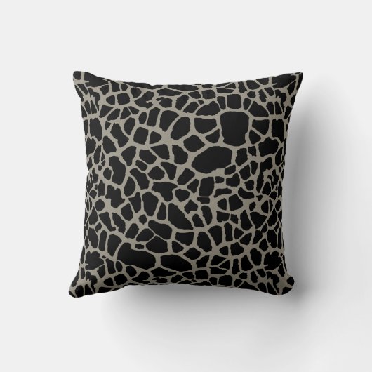 Chic Black Giraffe Wedding Elegant Monogram Kussen (Achterkant)