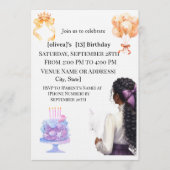 Chic Black Girl 13th Birthday Party Invitation | G Kaart (Voorkant)