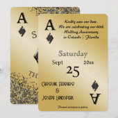 Chic Black Glitter & Ace of Diamonds Bewaar de Dat Kaart (Voorkant / Achterkant)