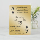 Chic Black Glitter & Ace of Diamonds Bewaar de Dat Kaart (Staand voorkant)