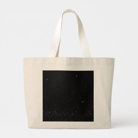Chic Black Glitter Canvas tas met Initialen (Achterkant)