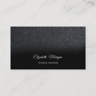Chic Black Glitter Elegant Professional Modern Visitekaartje