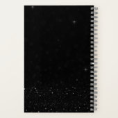 Chic Black Glitter Spiral Notitieboek met Initiale (Achterkant)