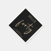 Chic Black Gold 40e verjaardagsfeestje Servet (Hoek)