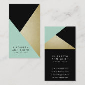 Chic Black & Gold Abstract Visitekaartje Pack (Voorkant / Achterkant)