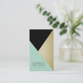 Chic Black & Gold Abstract Visitekaartje Pack (Staand voorkant)