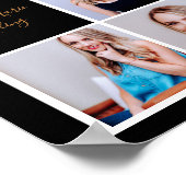 Chic Black Gold Afstuderen Senior Portret Foto Poster (Hoek)