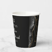 Chic Black Gold Agate Bar Mitswa Party Papieren Bekers (Links)