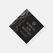 Chic Black Gold Agate Bar Mitswa Party Servet (Hoek)